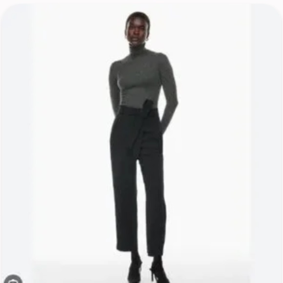 Aritzia Jallade Tie-Front Black Pants Size 6 - Picture 1 of 3